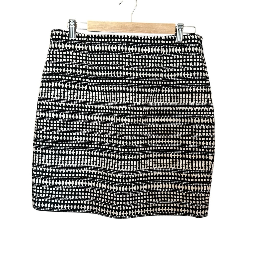 Chelsea & Theodore Short Pencil Skirt Black White 12